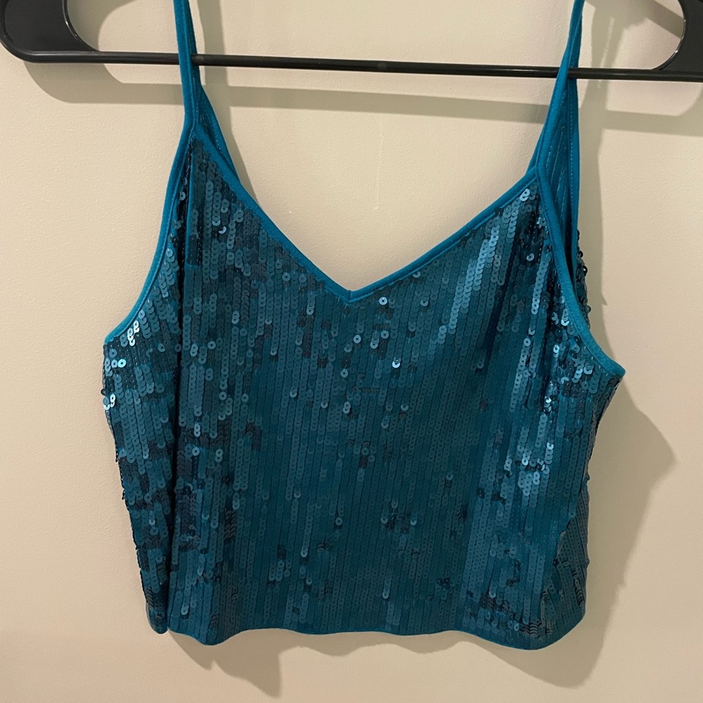 sequin crop tank